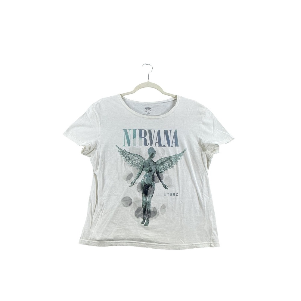Nirvana In Utero Graphic Tee White Short Sleeve Band Shirt Small 0929